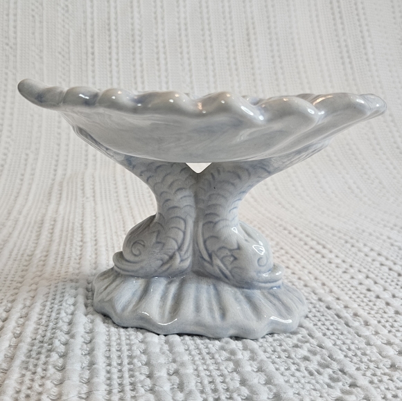 Soap Dish Koi Fish Blue White Vintage 1980's Signed - Picture 7 of 14